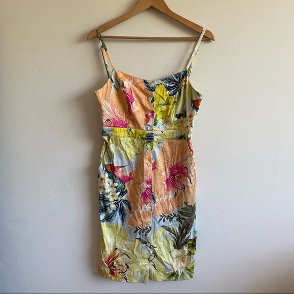 Anthropologie || Farm Rio Tropical Shift Dress Tie Back Small - Picture 2 of 9